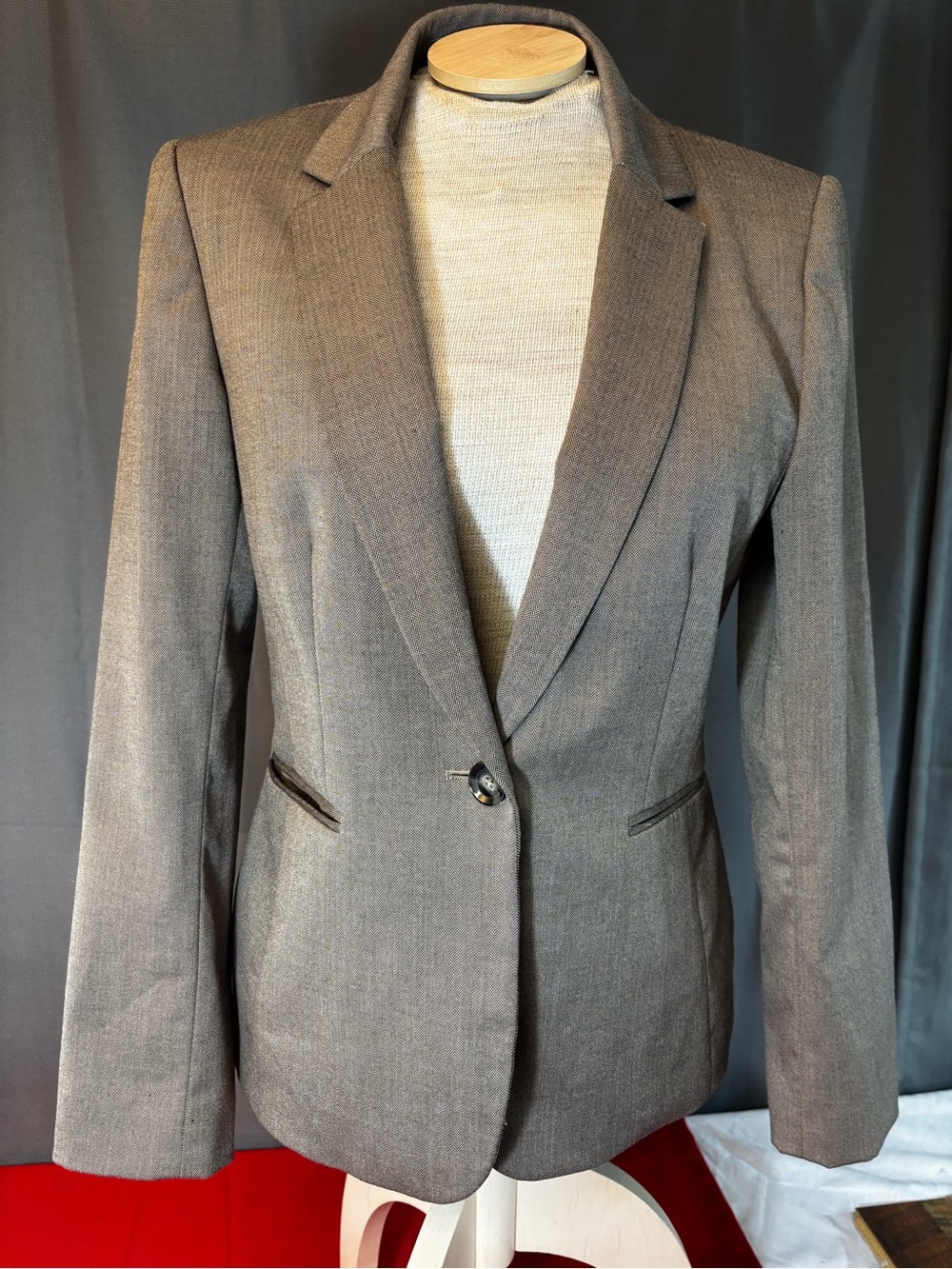 Antonio Melani women’s brown and beige herringbone blazer size 4
